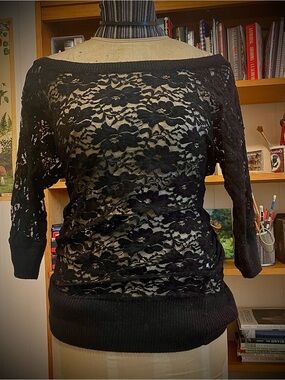 Women’s Black Lace Off-Shoulder Blouse